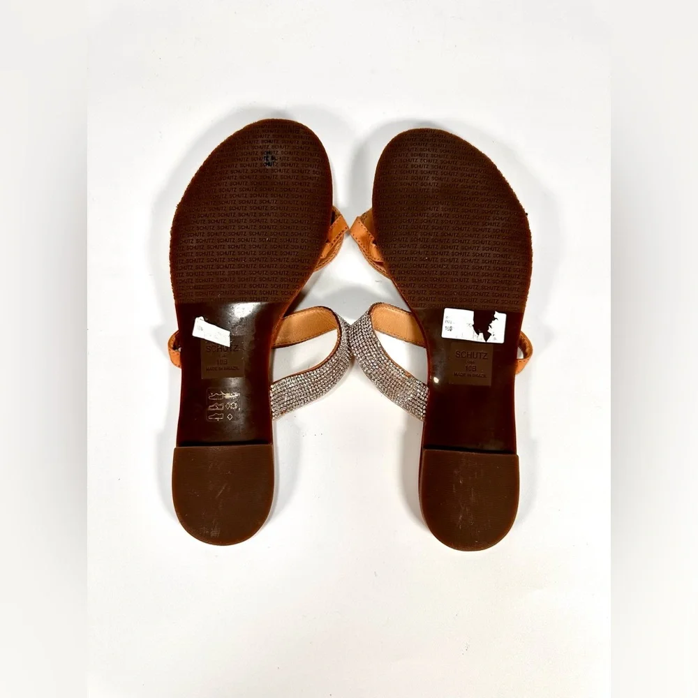 SCHUTZ Women’s Embellished Fabia Flat Leather sandals - Picture 6 of 7